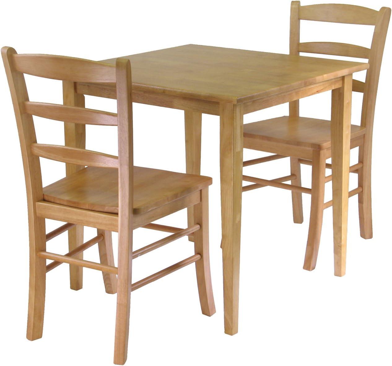 3pc Groveland Dining Table with Chairs Wood/Light Oak - Winsome: Solid Hardwood, Shaker-Style, Satin Finish, Square Shape