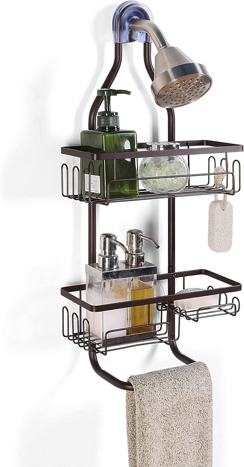 Oil-Rubbed Bronze Steel Hanging Shower Caddy Organizer