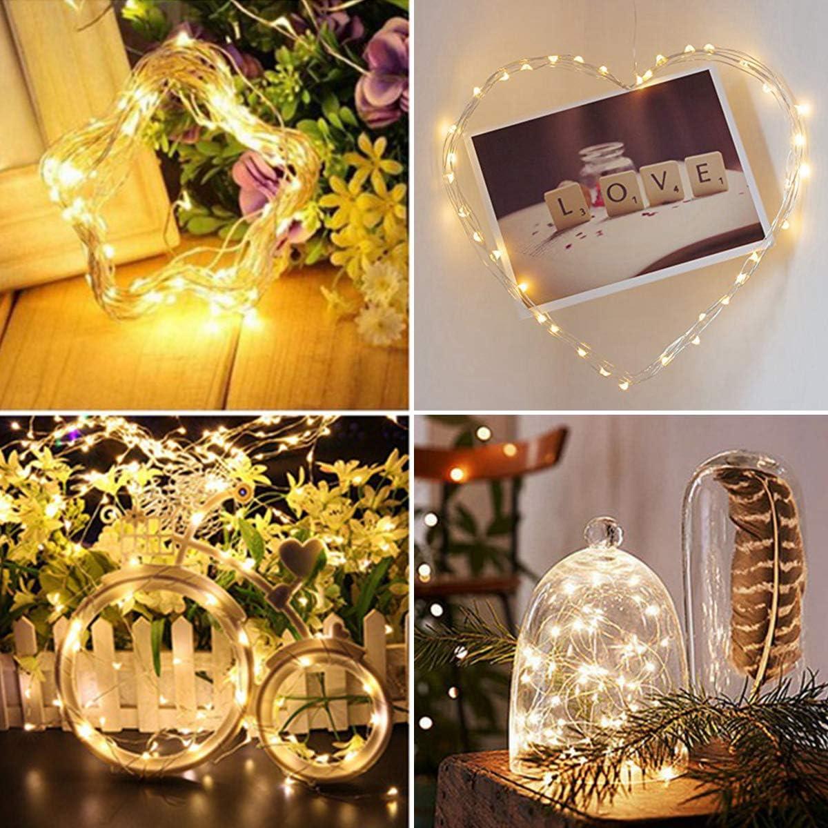 Decute 500LED 164FT Christmas Tree String Lights Green Wire Dimmable with Remote Control, UL Listed Plug in Fairy Starry Lights Decorative for Christmas Tree Party Wedding Indoor Outdoor Warm White