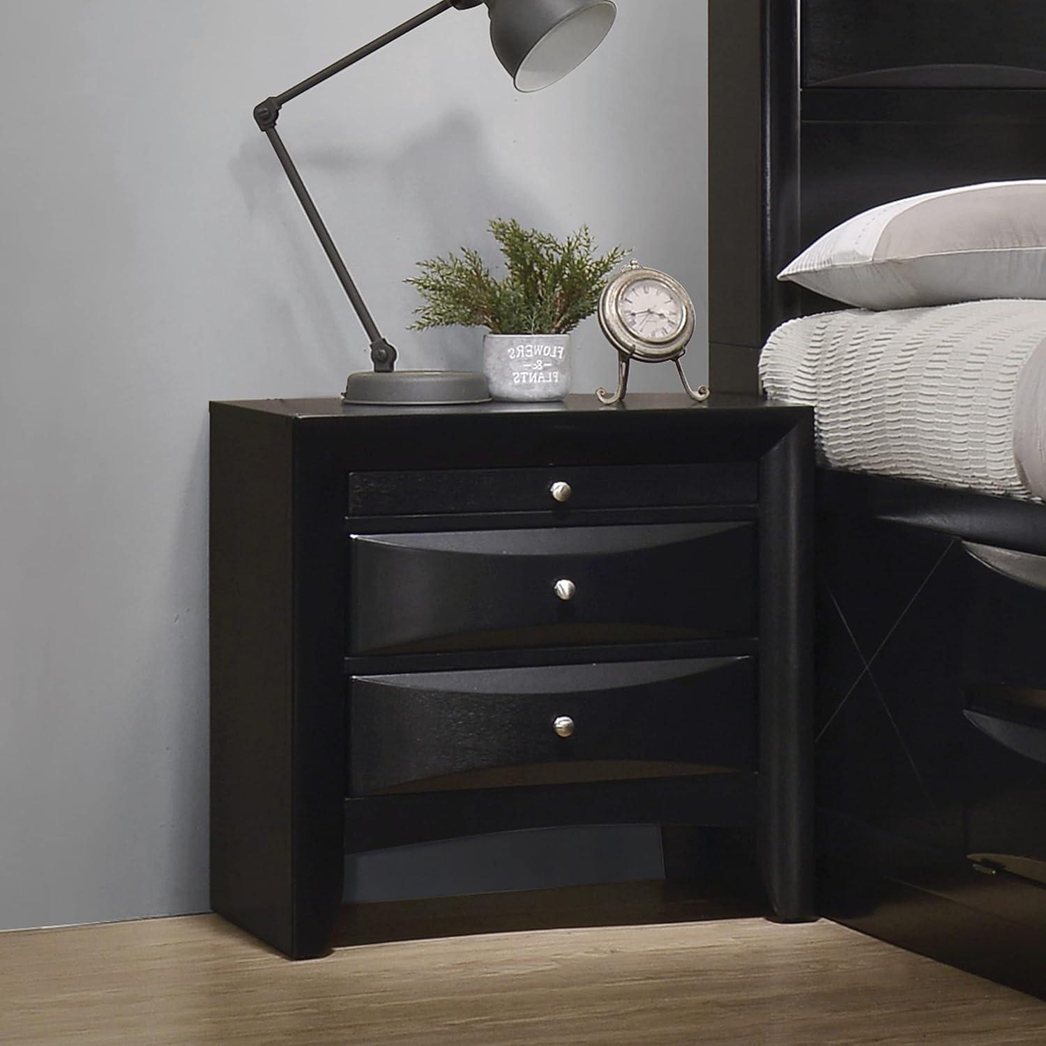 Briana 2-drawer Nightstand with Tray Black