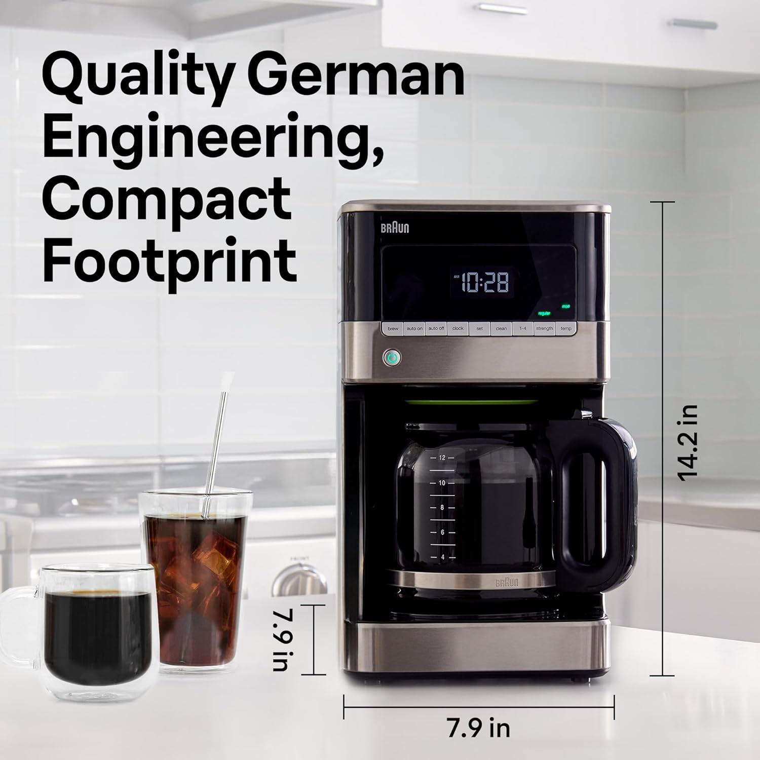 Braun BrewSense 12-Cup Drip Coffee Maker with Brew Strength Selector and Glass Carafe