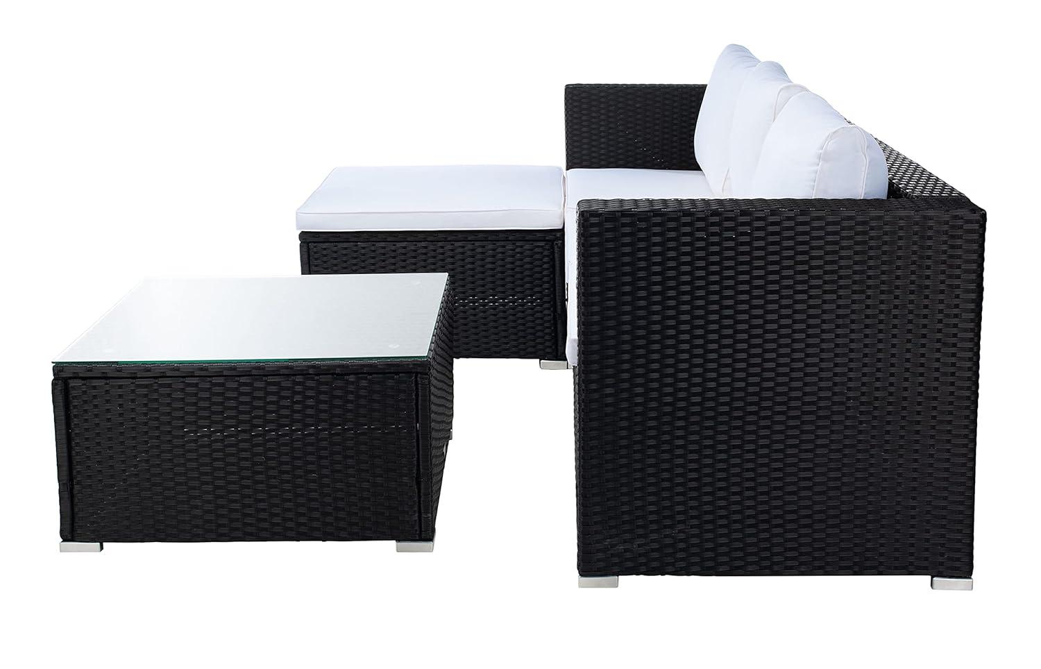 Madalina Living Set - Indoor/Outdoor - PAT7509 - Black/Beige - Safavieh