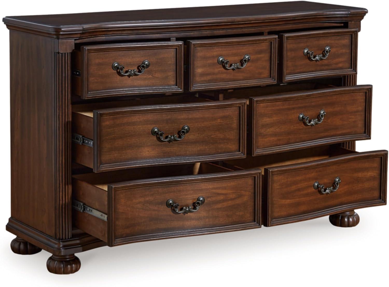 Lavinton Traditional Dark Brown 7-Drawer Dresser with Ball Bearing Glides