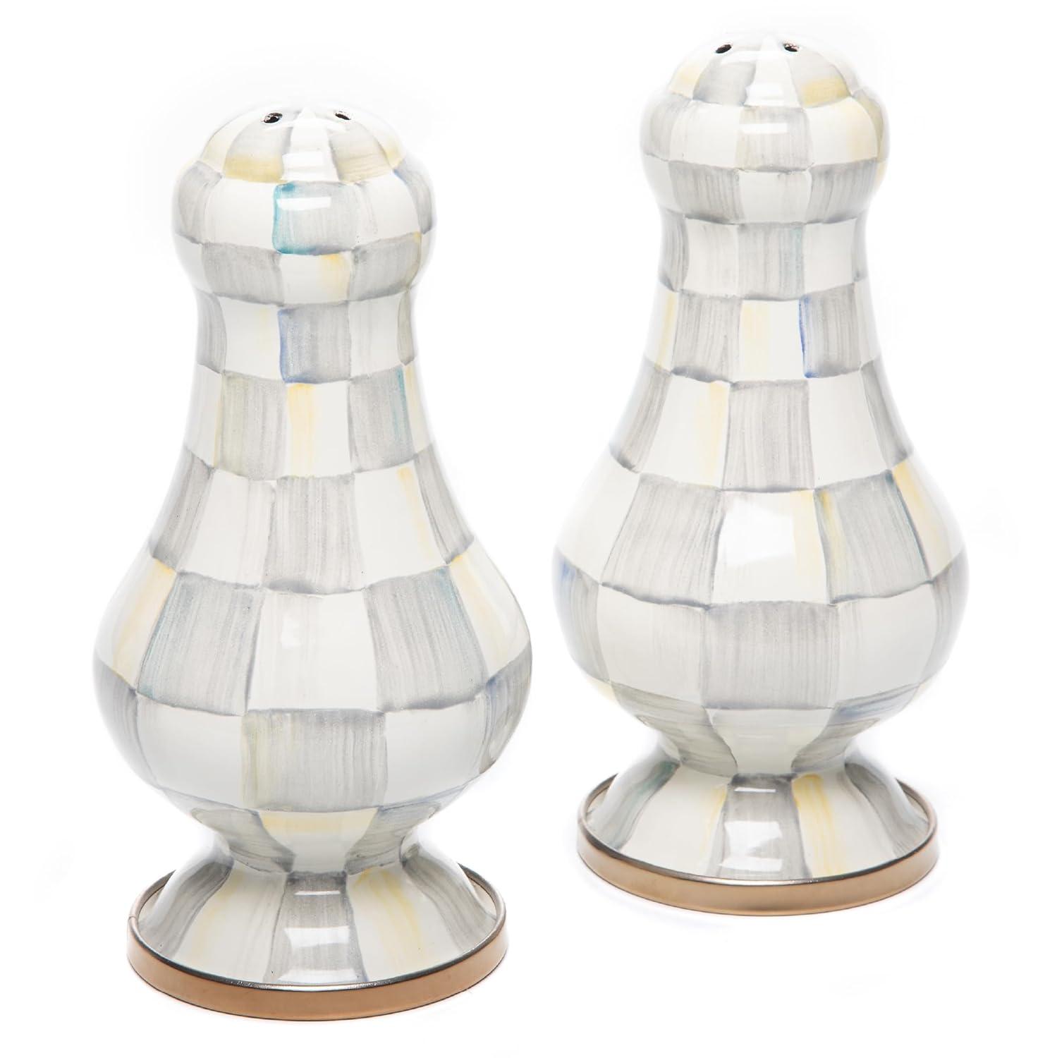 MacKenzie-Childs Sterling Check® Large Salt & Pepper Shakers (Set of 2)