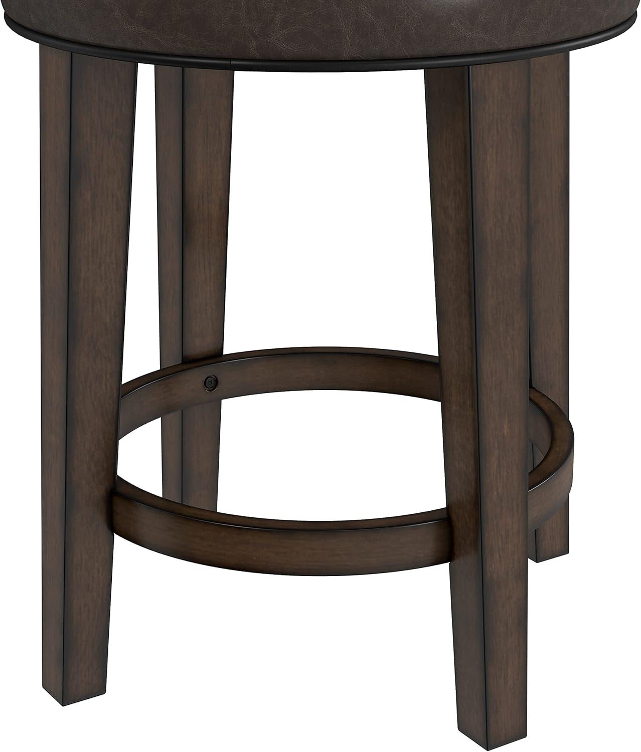 25.5" Krauss Wood Backless Swivel Counter Height Barstool Charcoal Gray - Hillsdale Furniture: Matte Finish, Rubberwood Frame