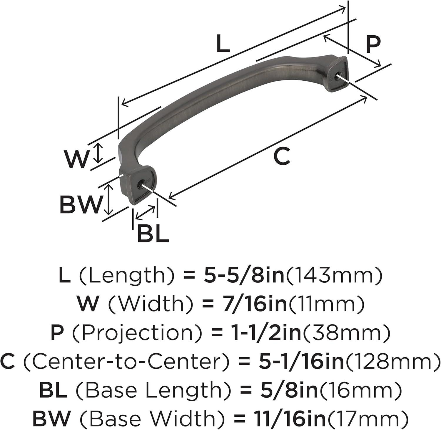 Gunmetal Bronze 5-1/16 Inch Traditional Cabinet Pull