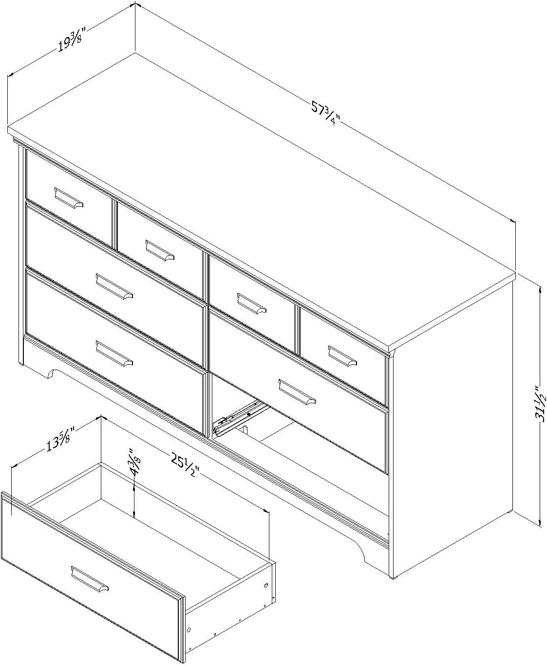 Cottage Charm Gray Maple 6-Drawer Double Dresser with Soft Close