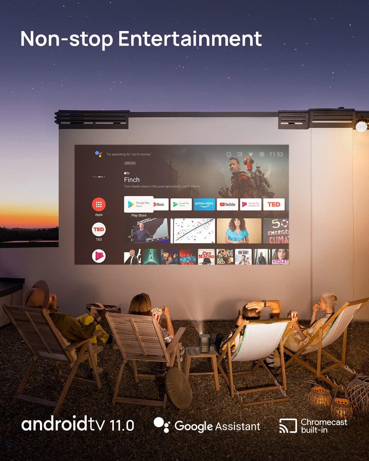 Xgimi Mogo 2 Pro Wi-Fi 5 & Bluetooth 1080p DLP Mini Projector with Bluetooth remote, Black, 400ISO