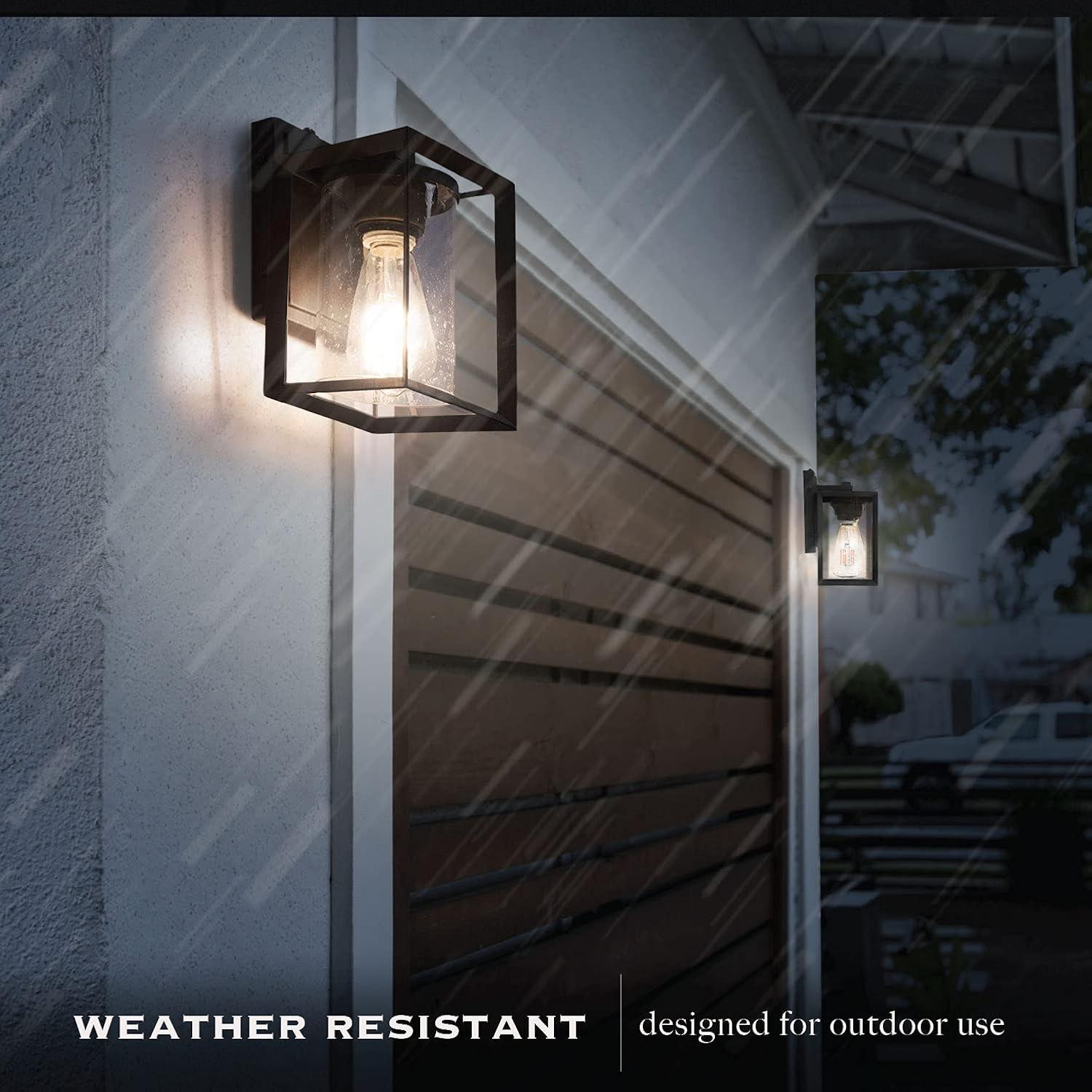 Landia Home Outdoor Wall Lantern - Wall Mounted Sconce Light, Dusk to Dawn Photocell Sensor, ETL Listed