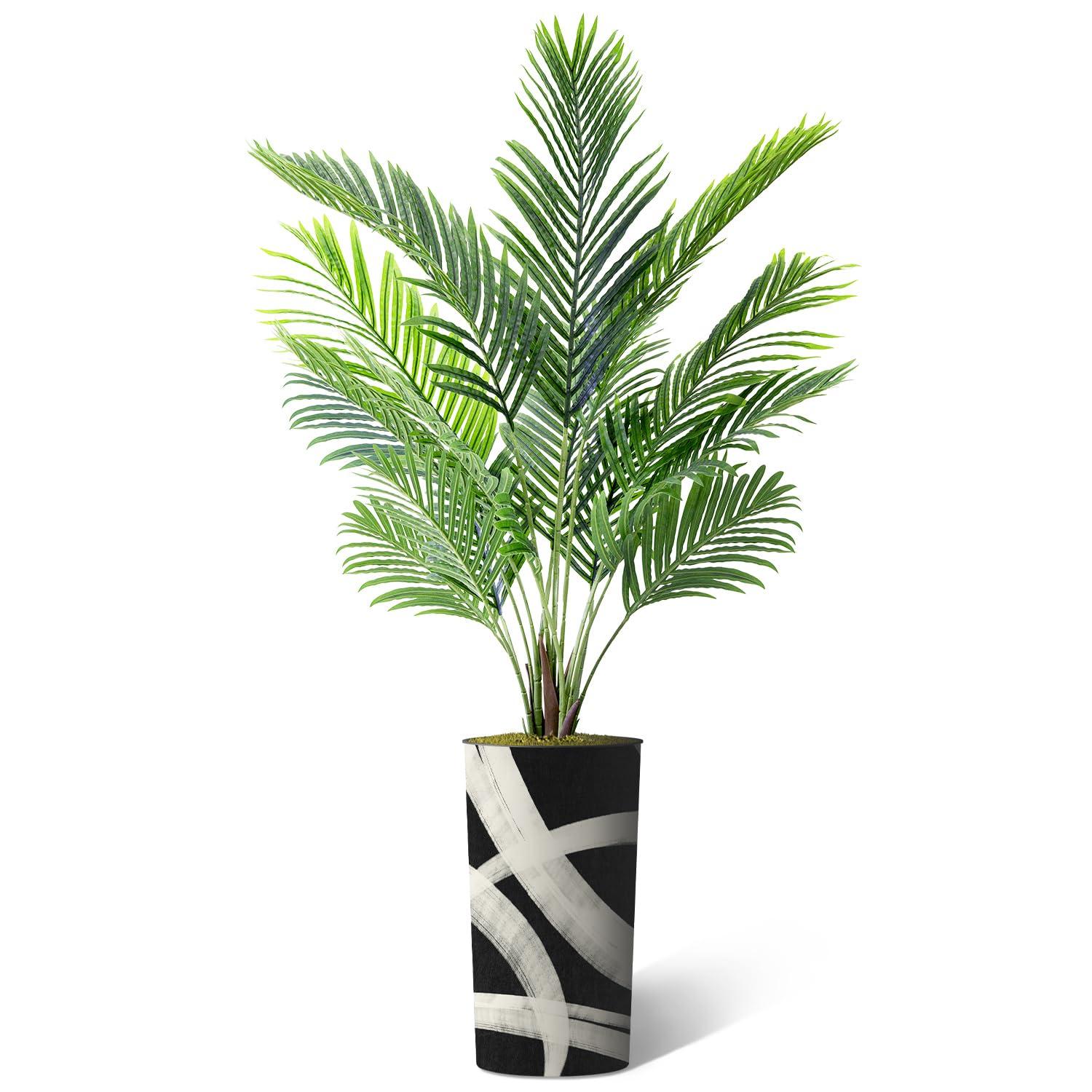 SIGNLEADER Artificial Plant In Planter, Fake Areca Tropical Palm Plant Home Decoration (Plant Pot Plus Plant)