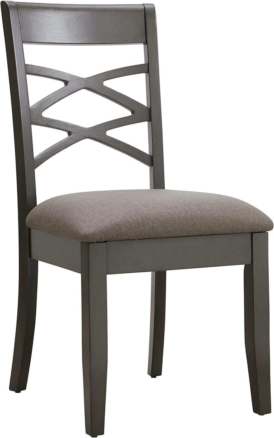 Graystone Wood Double Cross Back Upholstered Side Chair Set