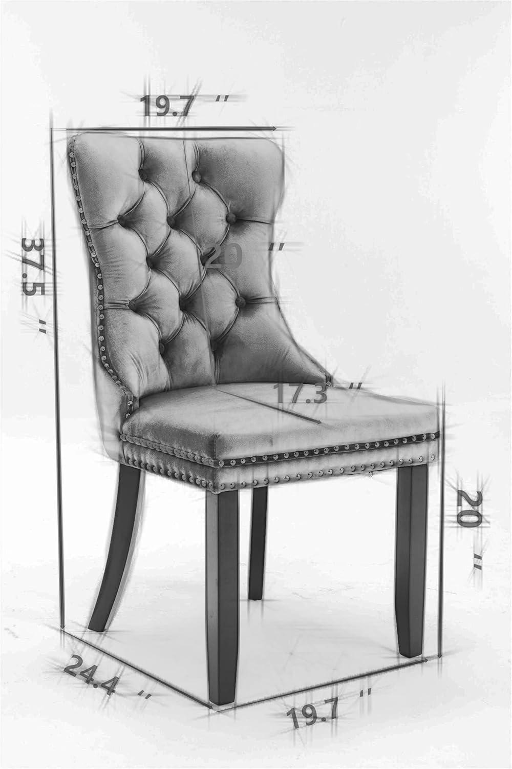 Rosdorf Park High-end Tufted Velvet Upholstered Nailhead Dining Chair