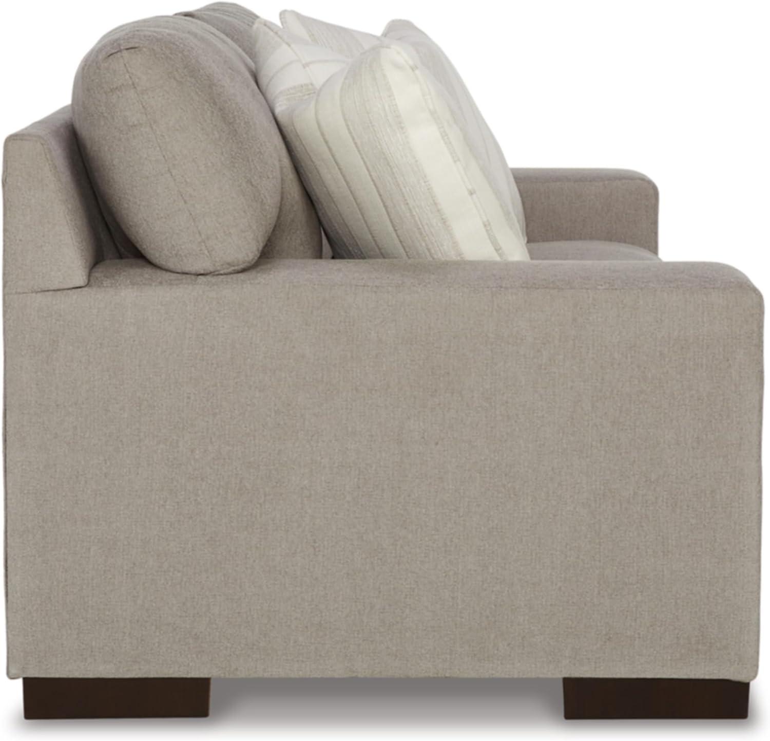 Beige Fabric Loveseat with Removable Cushions