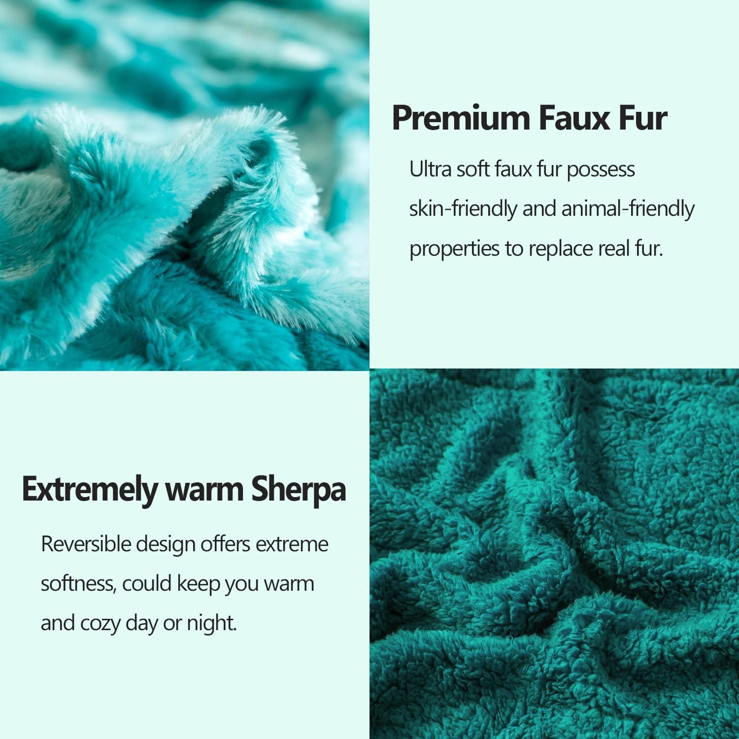 PAVILIA Tie-Dye Faux Fur Throw Blanket, Furry Fuzzy Fluffy Shaggy Plush Warm Reversible Thick for Bed Couch Sofa