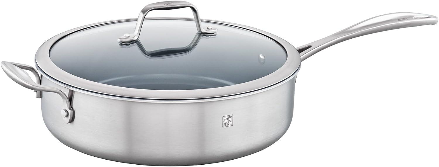 5 Qt Stainless Steel Nonstick Saute Pan with Glass Lid