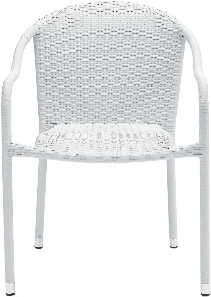 Palm Harbor 4pk Outdoor Wicker Stackable Chairs: Weather-Resistant Steel Frame - Crosley