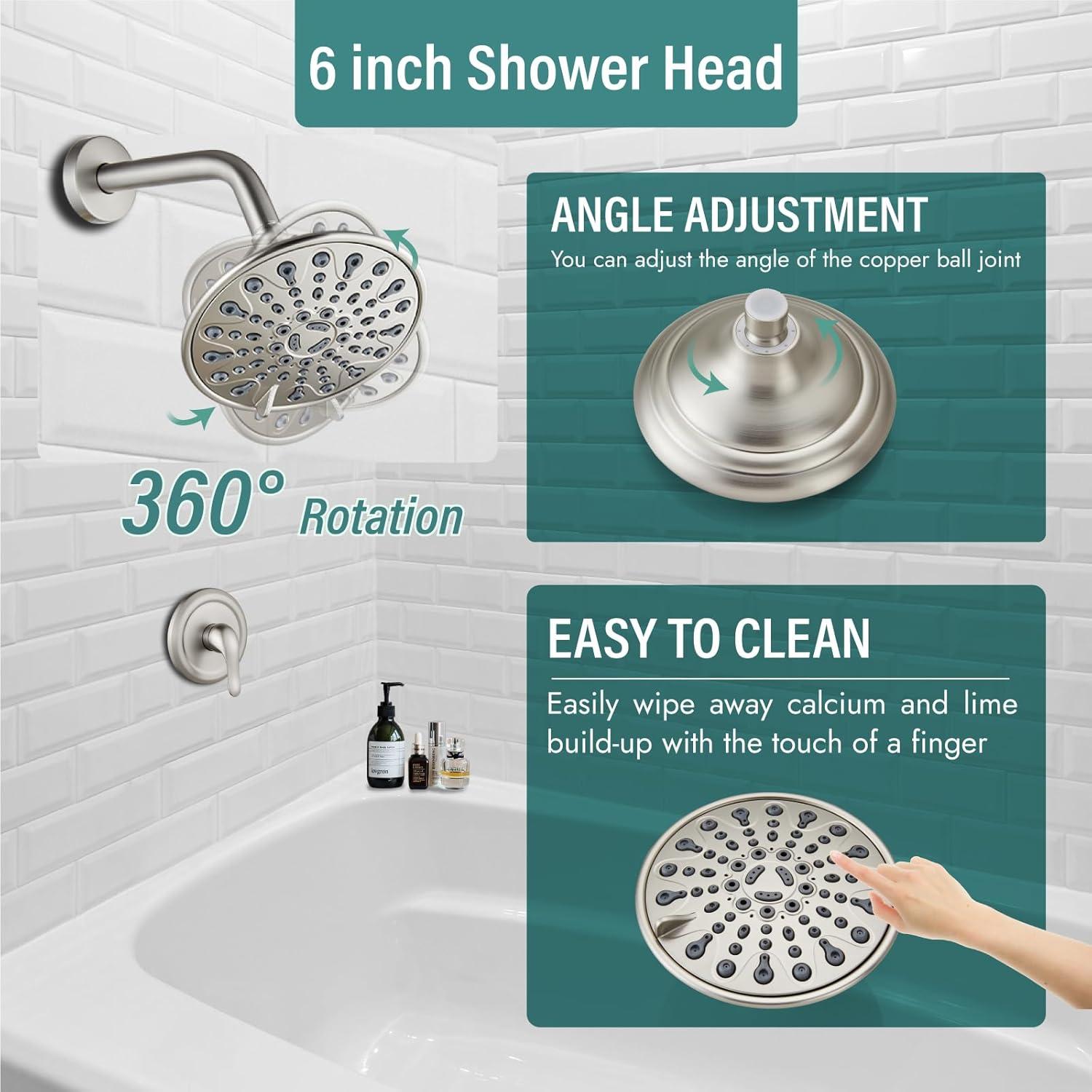 Brushed Nickel Multi-Head Wall Mounted Shower System