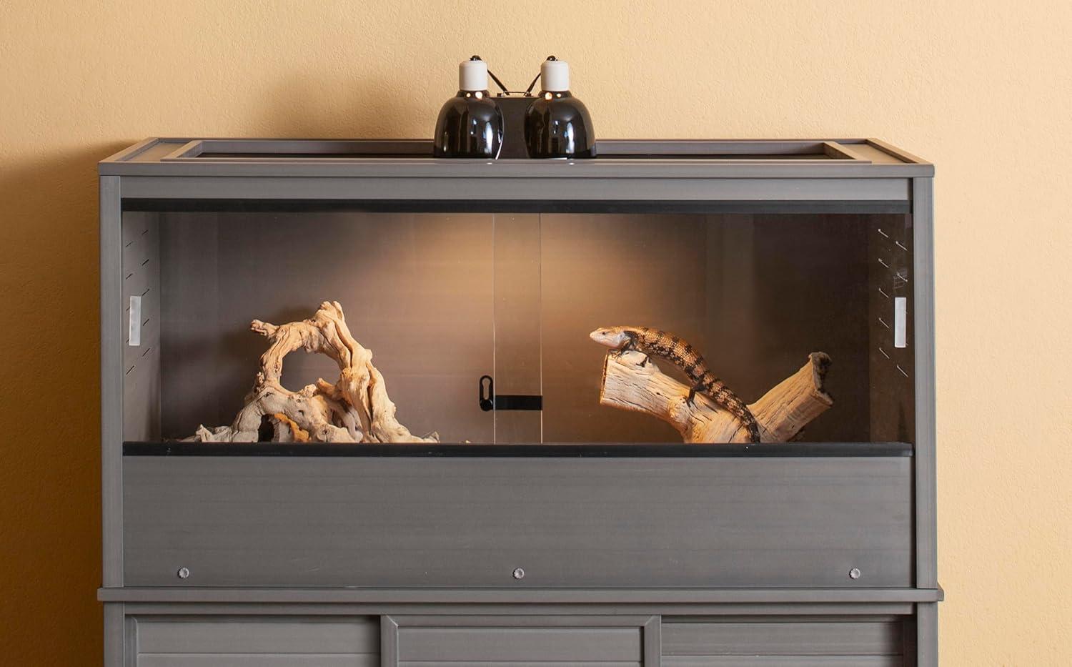 New Age Pet® ECOFLEX® 48 in. Mojave Reptile Terrarium Lounge - Durable Composite Habitat with Ventilated Side Panels, Removable Sliding Glass Doors and Mesh Screen Top for UV/Heat Lamp Setup