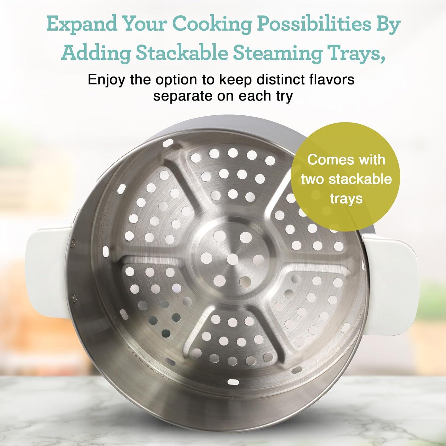 Stainless Steel 8.5 Qt Electric Food Steamer with LCD Display