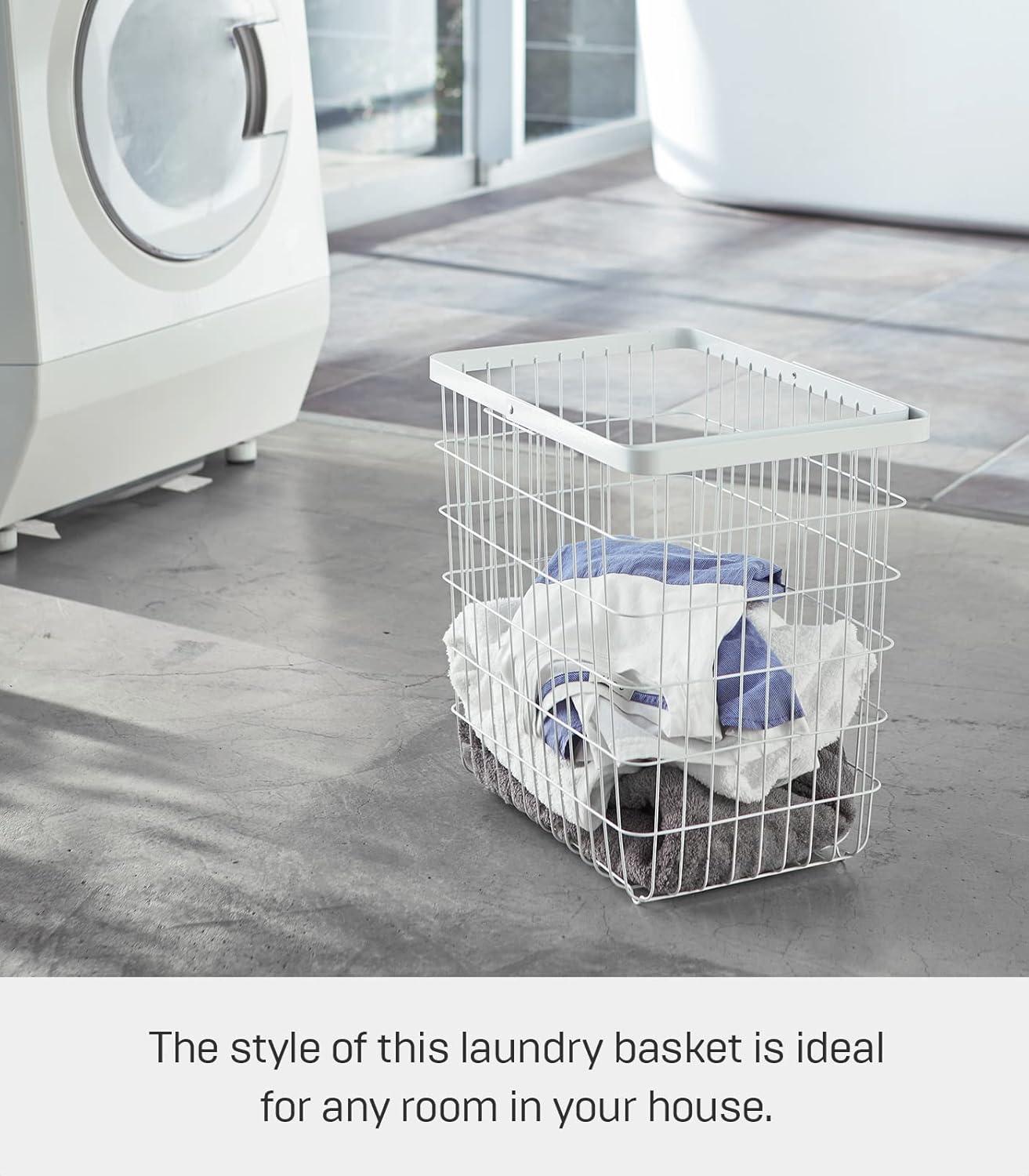 Yamazaki Home Yamazaki Home Laundry Basket, Storage Hamper, Large, Steel, Large, 8.75 gallons, 33 liters