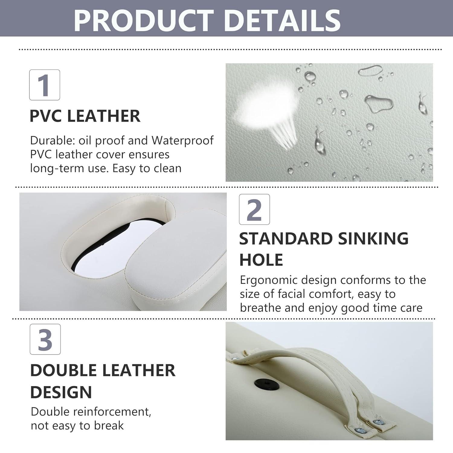 BestMassage Massage Bed Portable Massage Table 2 Folding Lash Bed Height Adjustable 24 Inch Wide Spa Table with Non-Woven Bag for Spa Footmassage Facial CareSpa Tattoo