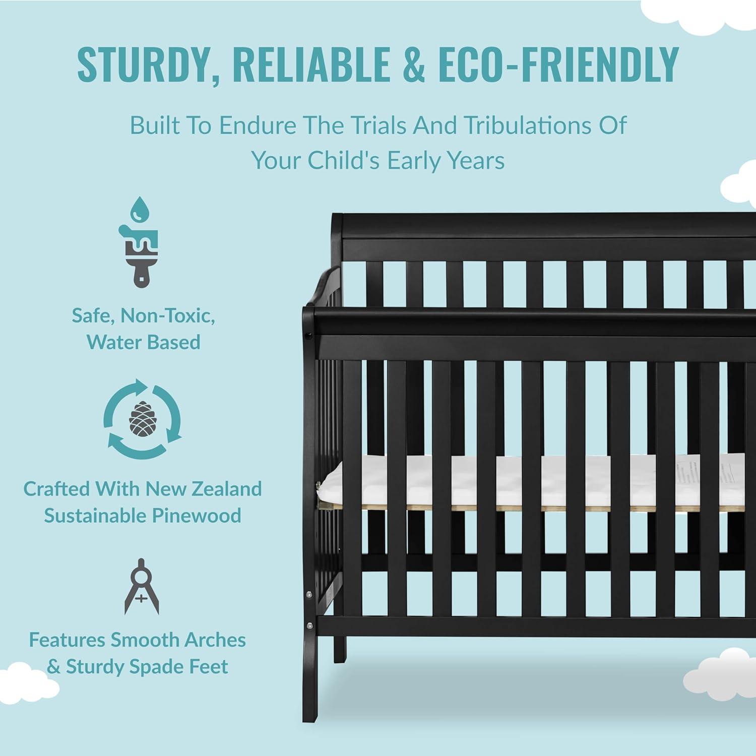 Dream On Me Jayden 4-in-1 Mini Convertible Crib and Changer