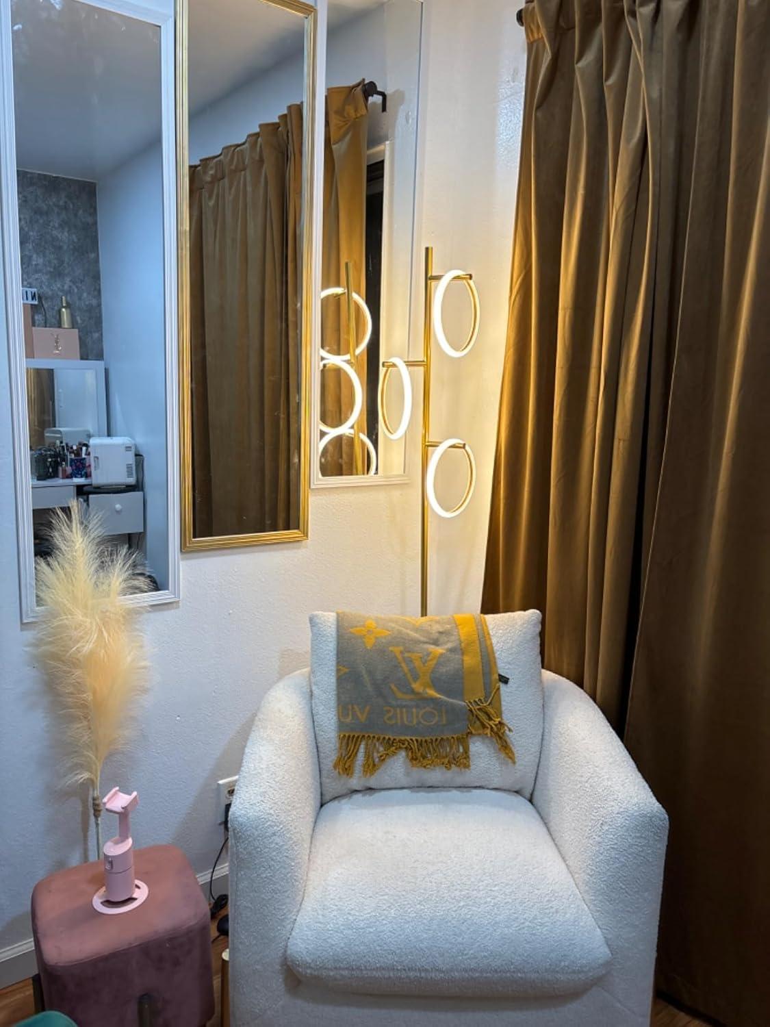Brightech Saturn 66" Modern LED Floor Lamp with 3 Removable Ring Lights and Gold Finish, 3-Way Dimming