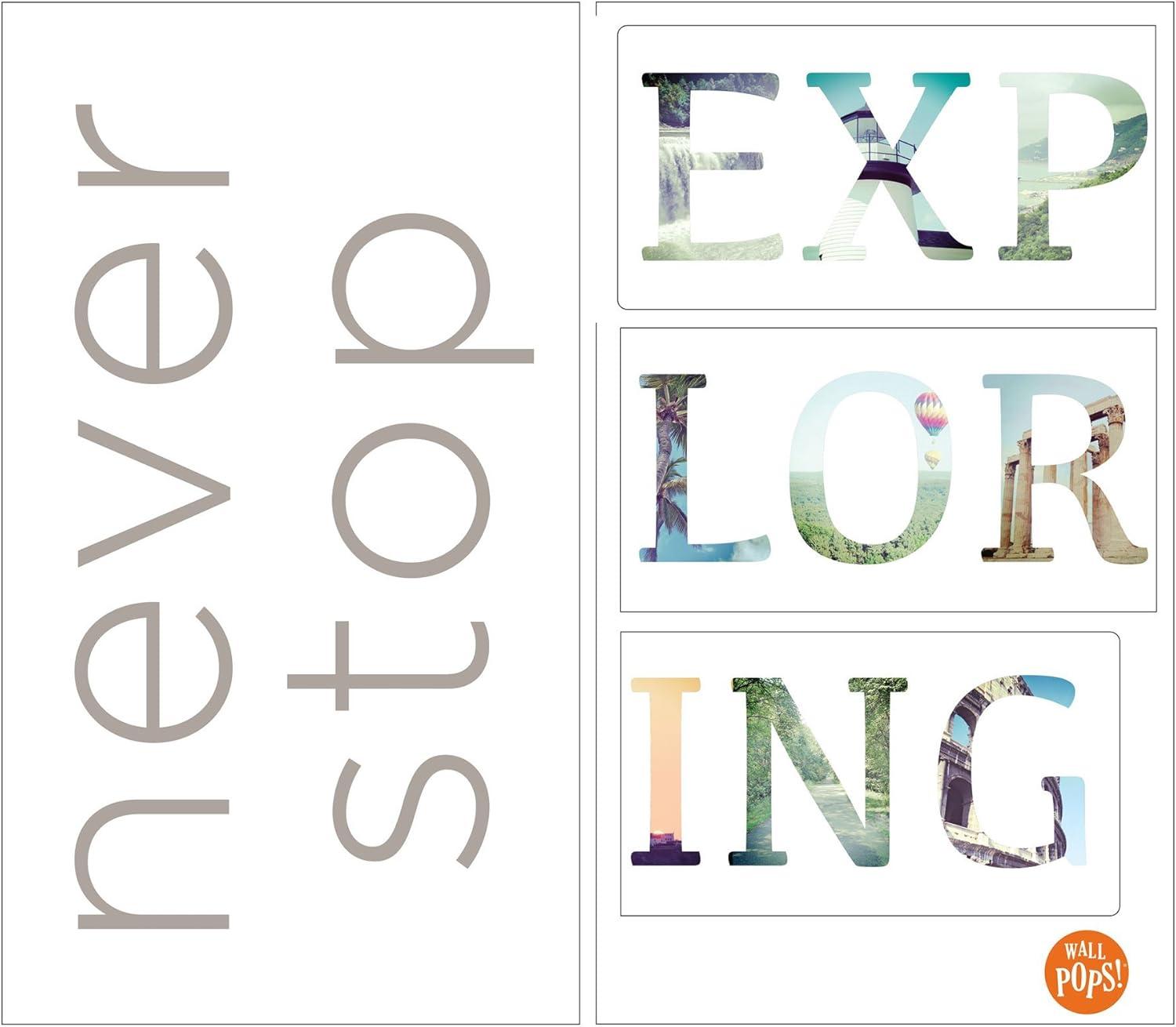 WallPops! Never Stop Exploring Quote Wall Decals