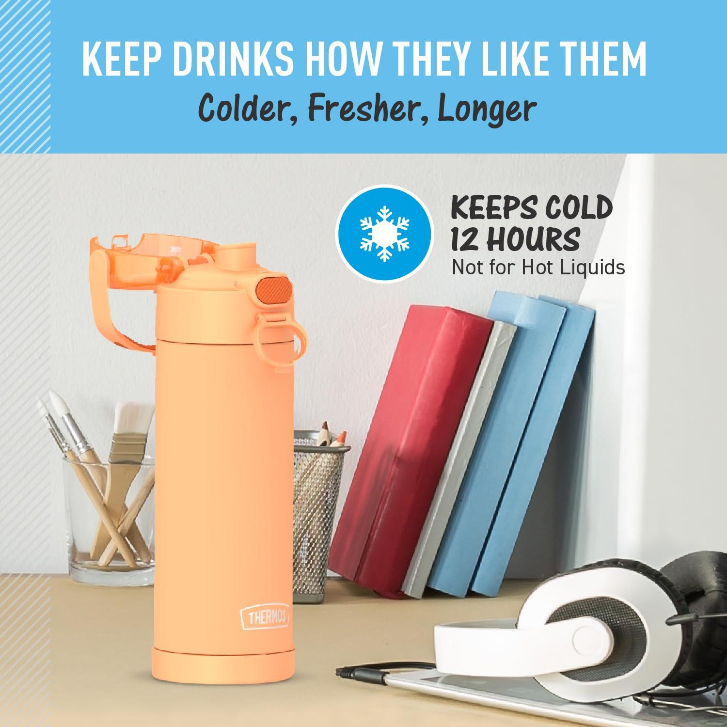 Thermos 16oz Stainless Steel FUNtainer Water Bottle with Bail Handle - Neon Orange