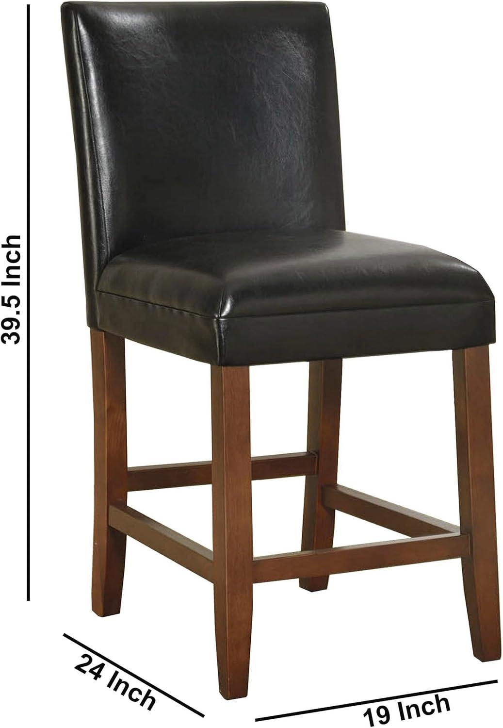 24" Faux Leather Luxury Counter Height Barstool - HomePop