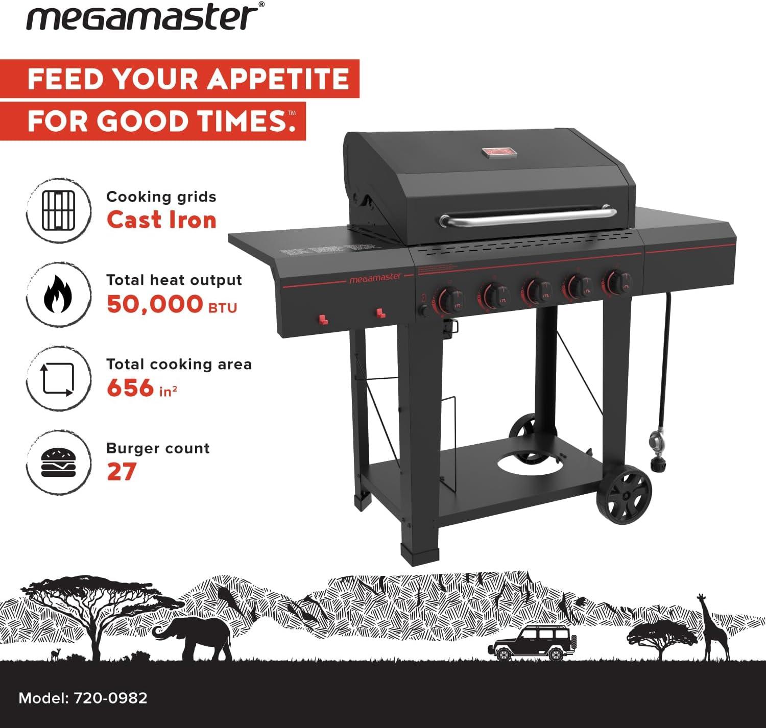 Megamaster 5 - Burner Liquid Propane Gas Grill