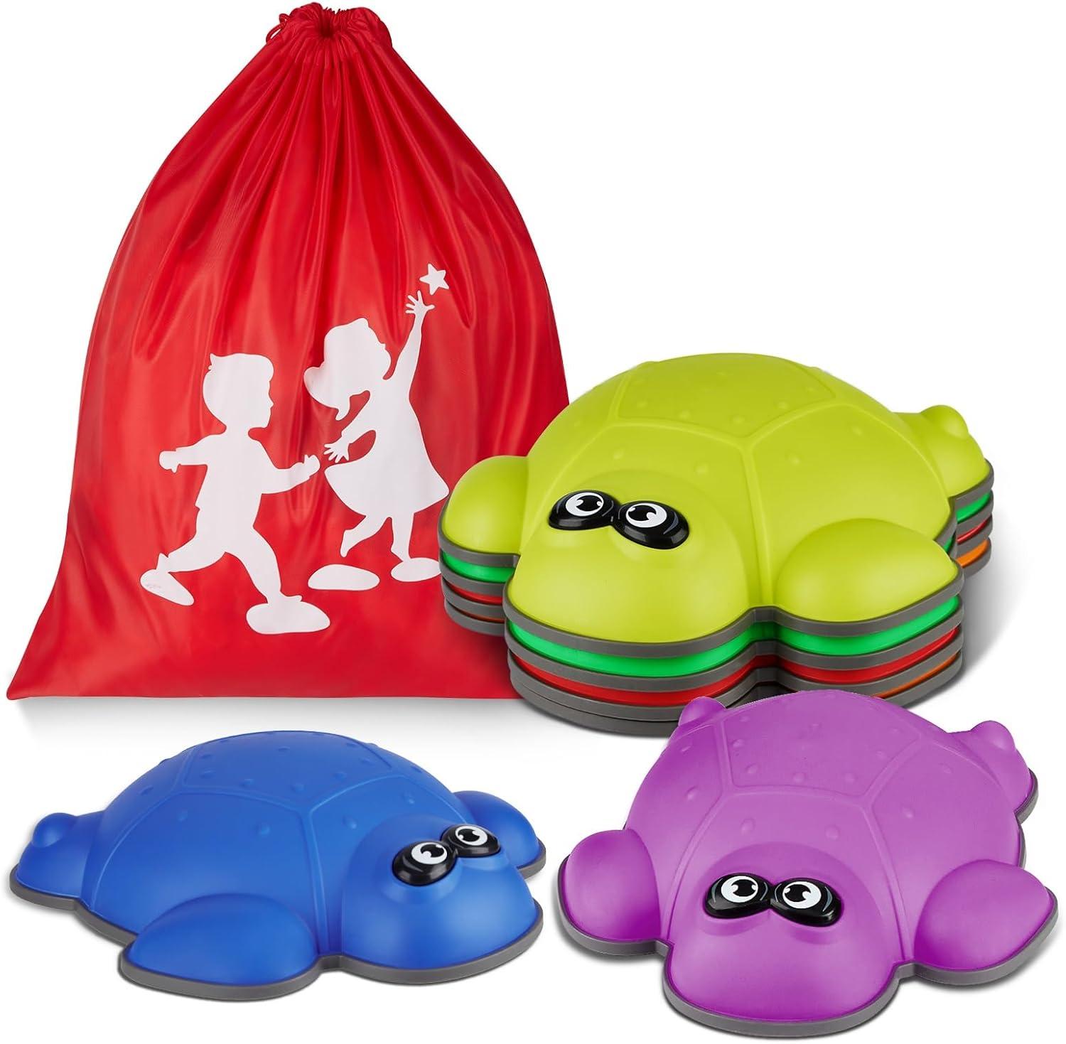 Stepping Stones for Kids, 6PCS Turtles Balance Stepping Stones for Toddlers 3-5, Sensory Stones Indoor Outdoor Play Toys, Obstacle Course Develop Balance and Coordination