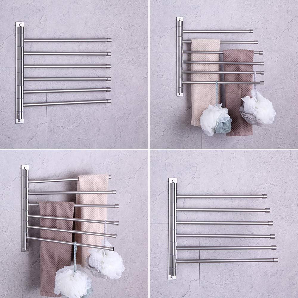 Brushed Stainless Steel Wall Mounted Swing Arm Towel Rack