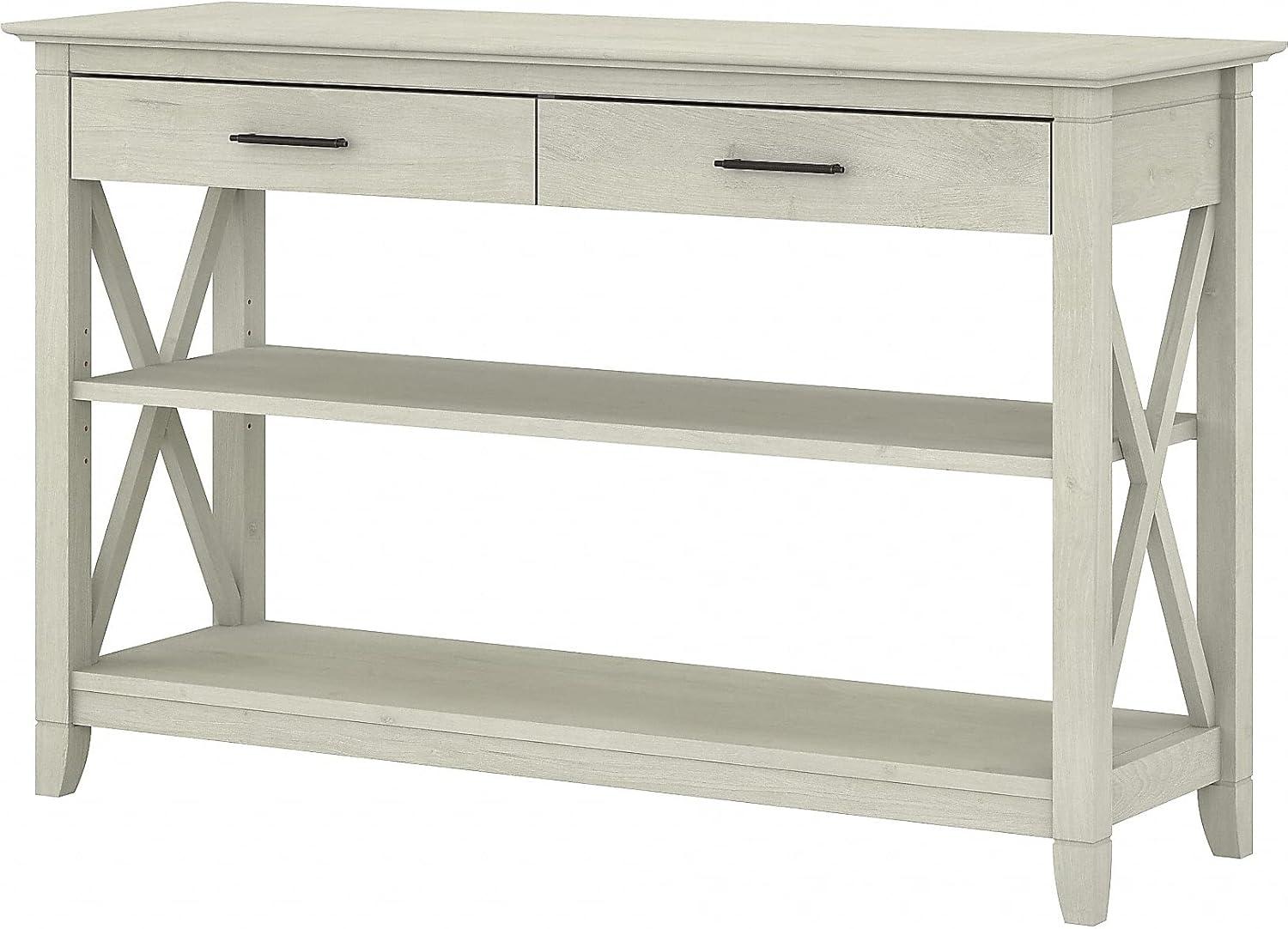 Bush Furniture Key West Console Table, Linen White Oak