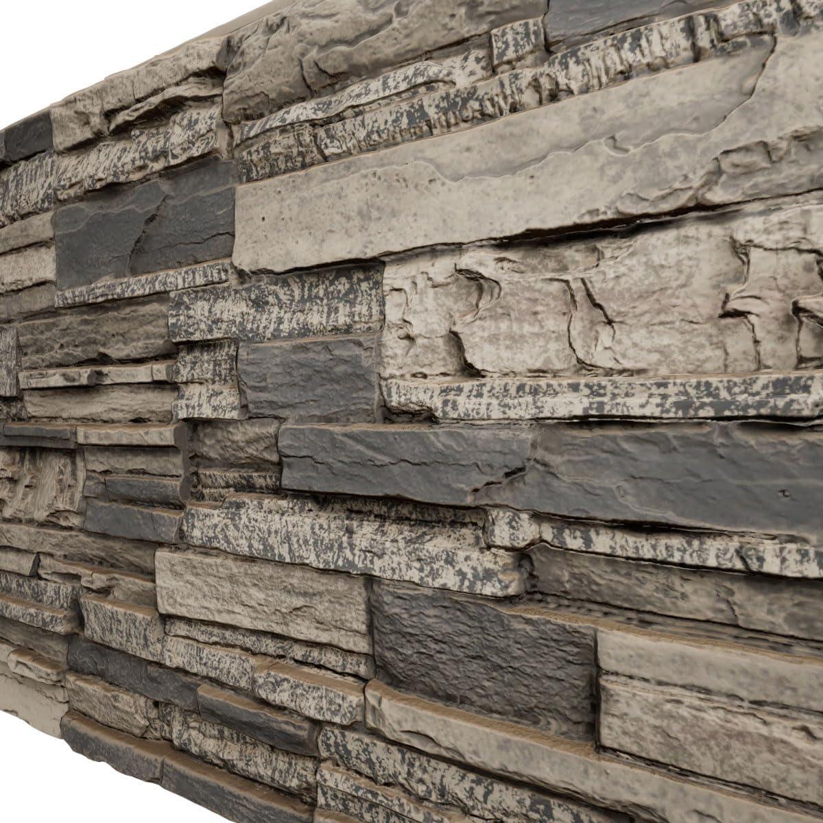 Cascade Stacked Faux Stone 24.75" x 48.625" Wall Paneling