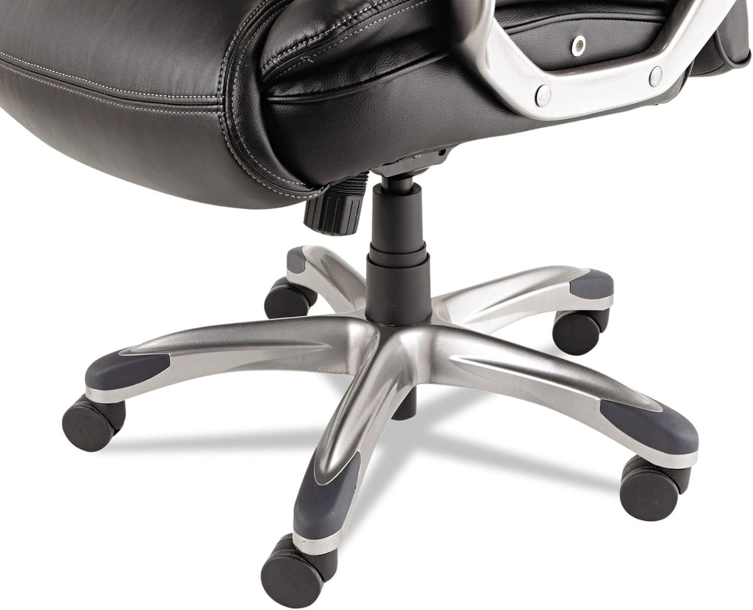 Black High Back Executive Leather Office Chair with Plastic Base