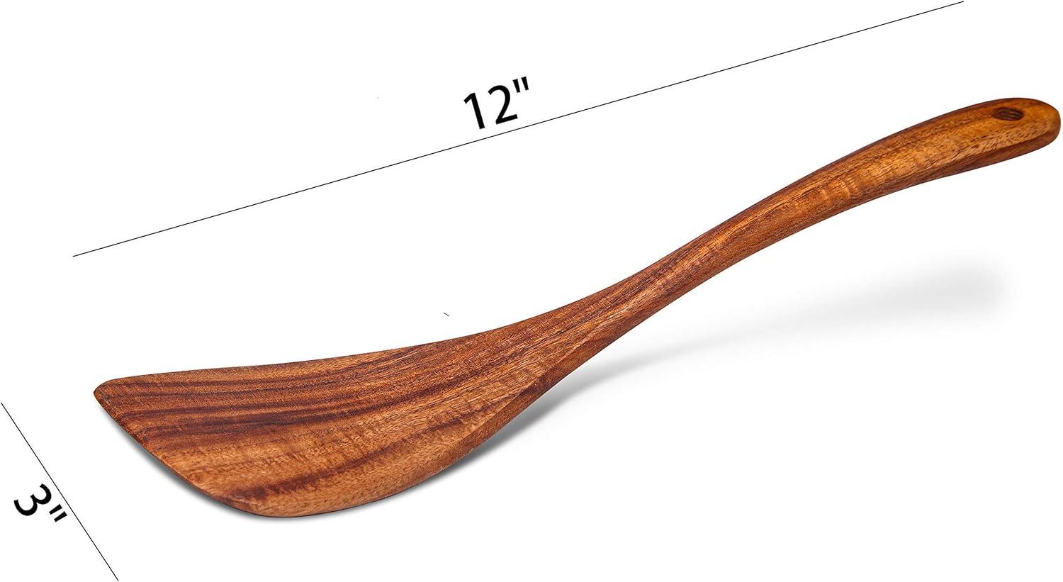 Acacia Wood Long Handle Flat Frying Turner