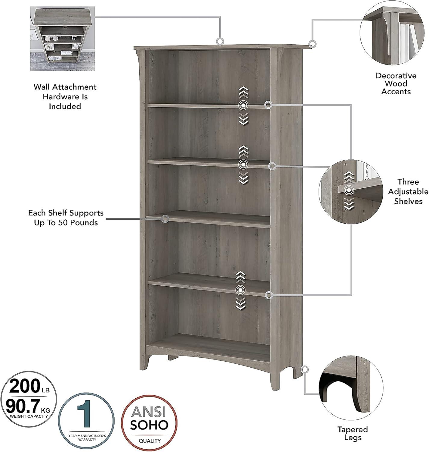 Khadesha 5 Shelf 63" Standard Bookcase