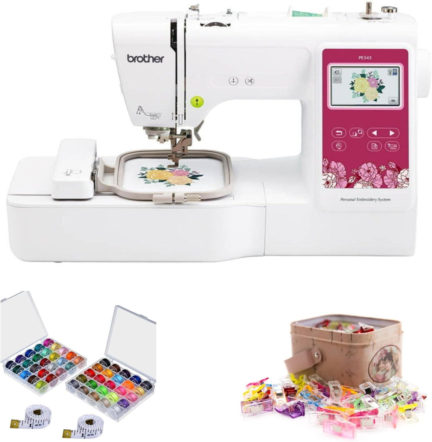Brother Elite PE545 3.7-Inch Touch Display Embroidery Machine with Sewing Bundle
