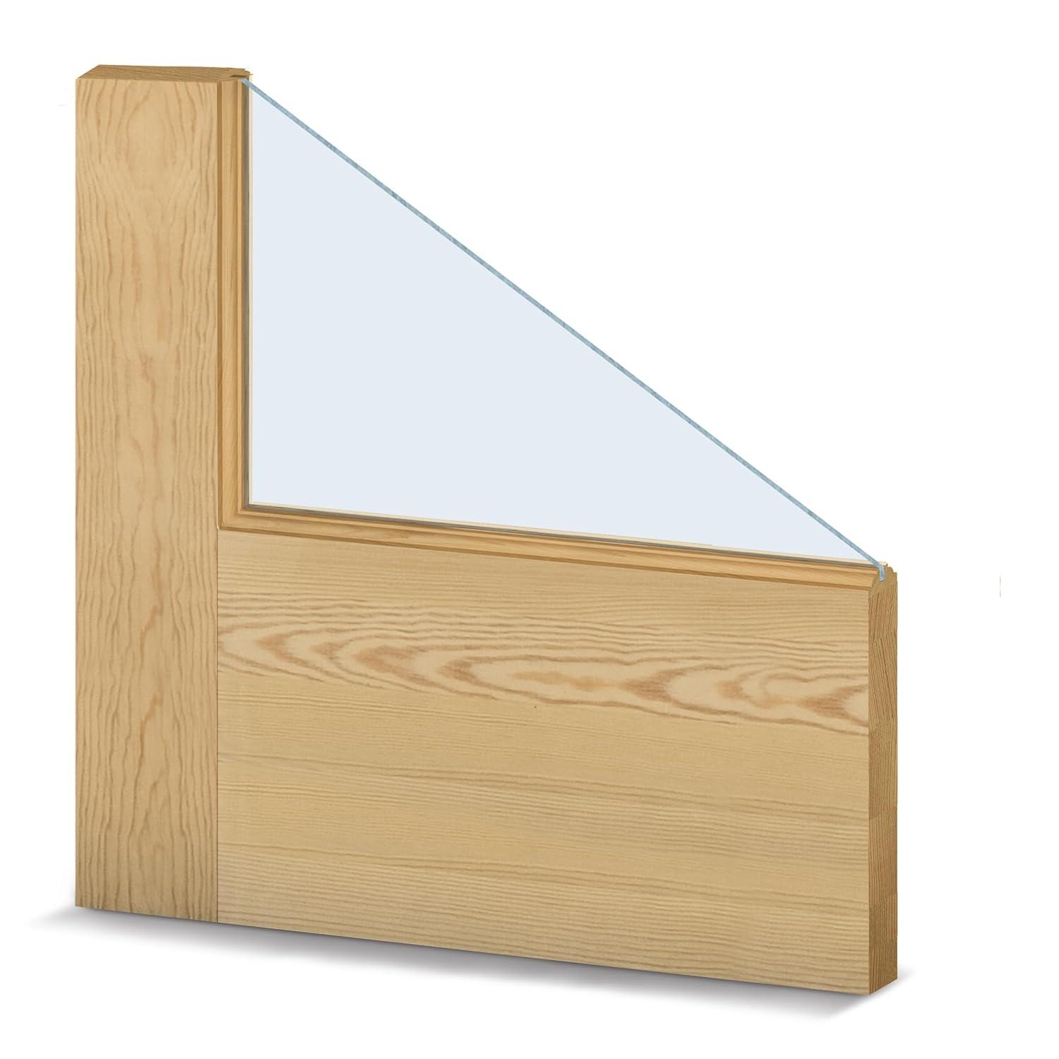 National Door Company ZZ19933R Unfinished Pine Wood 1 Lite Clear Glass, Right Hand Prehung Interior Door, 30" x 80"
