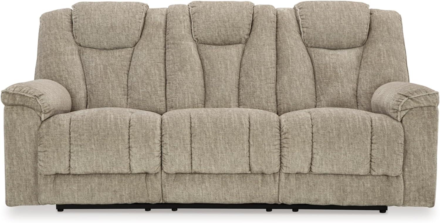 Gray Fabric Power Reclining Sofa with Pillow-top Arm