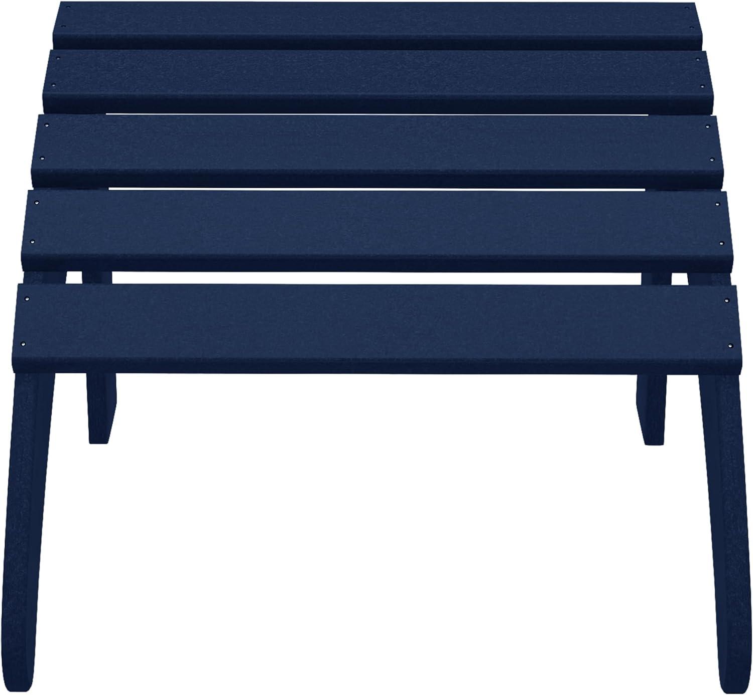 WestinTrends All-Weather Outdoor Patio Poly Adirondack Ottoman Footrest, Navy Blue