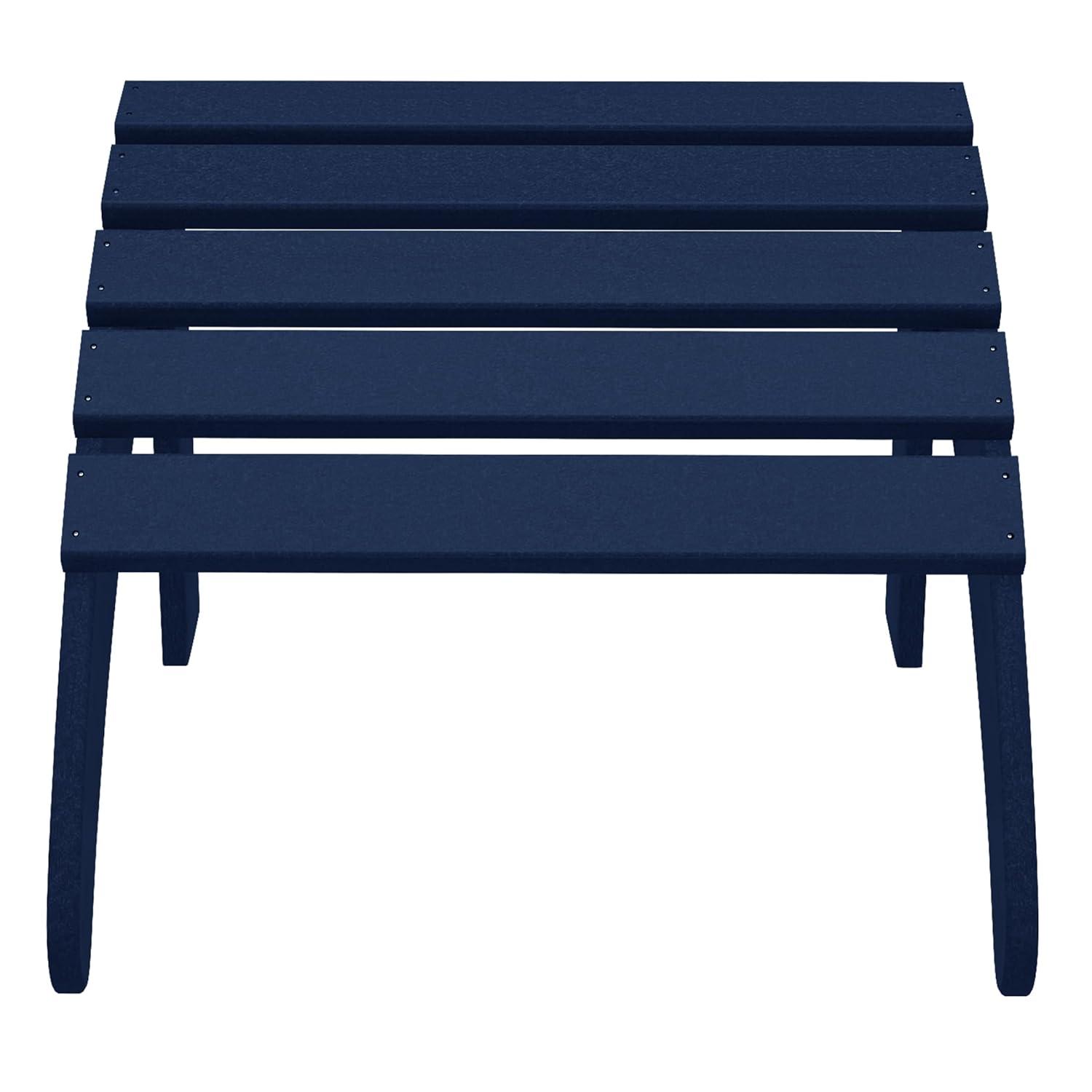 WestinTrends All-Weather Outdoor Patio Poly Adirondack Ottoman Footrest, Navy Blue
