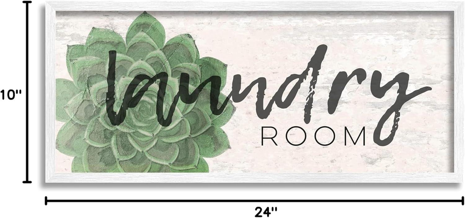 Stupell Industries Laundry Room Green Succulent Soft Textured Paper Look, 10 x 24,Design by Jessica Mundo