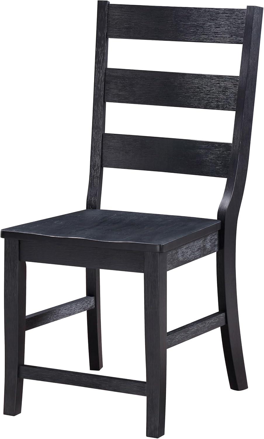 Coaster Newport Wood Ladder Back Dining Side Chair in Black