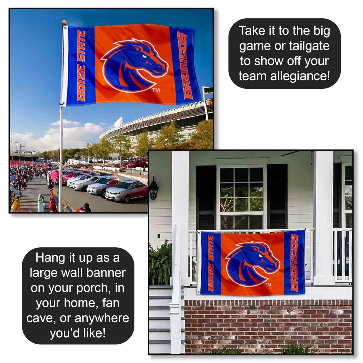 Boise State Broncos Blue and Orange Polyester Garden Flag