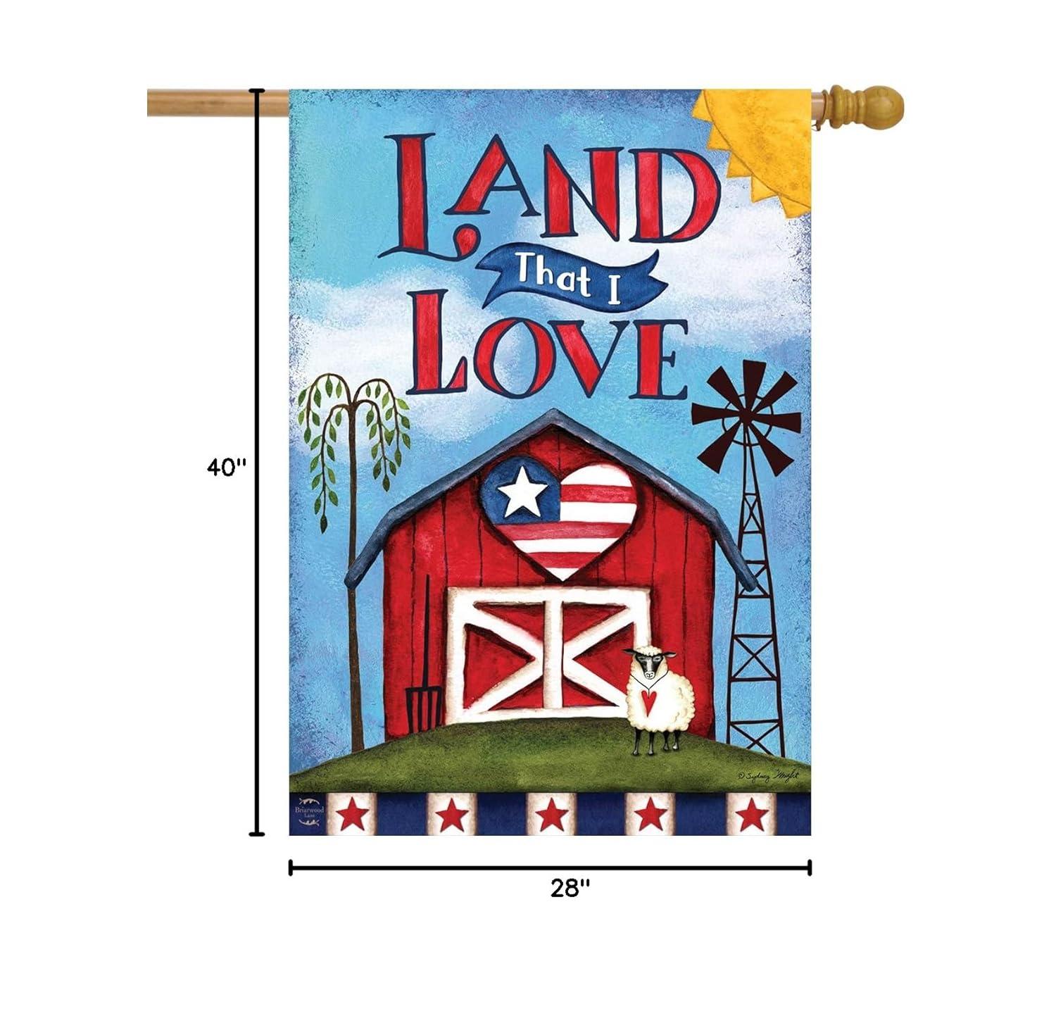 Americana Welcome House Flag Primitive Patriotic 28" x 40" Briarwood Lane