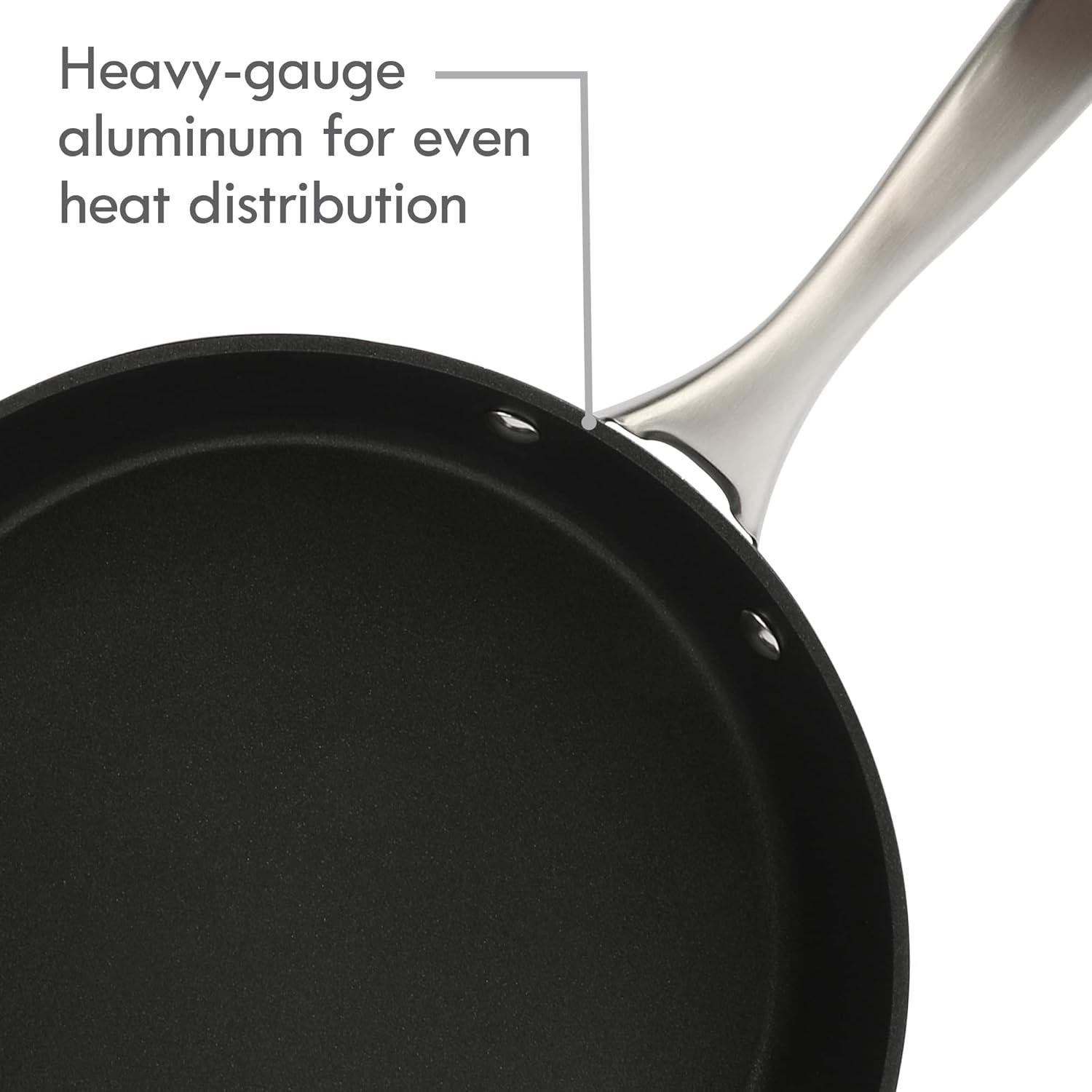 Kenmore Kenmore Logan 10 Piece Aluminum Nonstick Cookware Set In Black With Wood Utensils