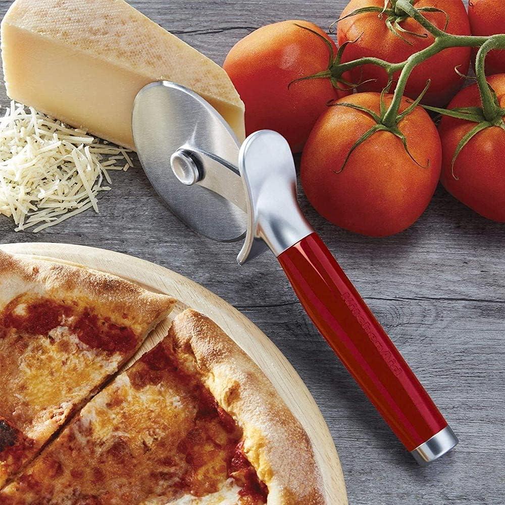 Red Stainless Steel 9-Inch Pizza Wheel with Comfort Grip