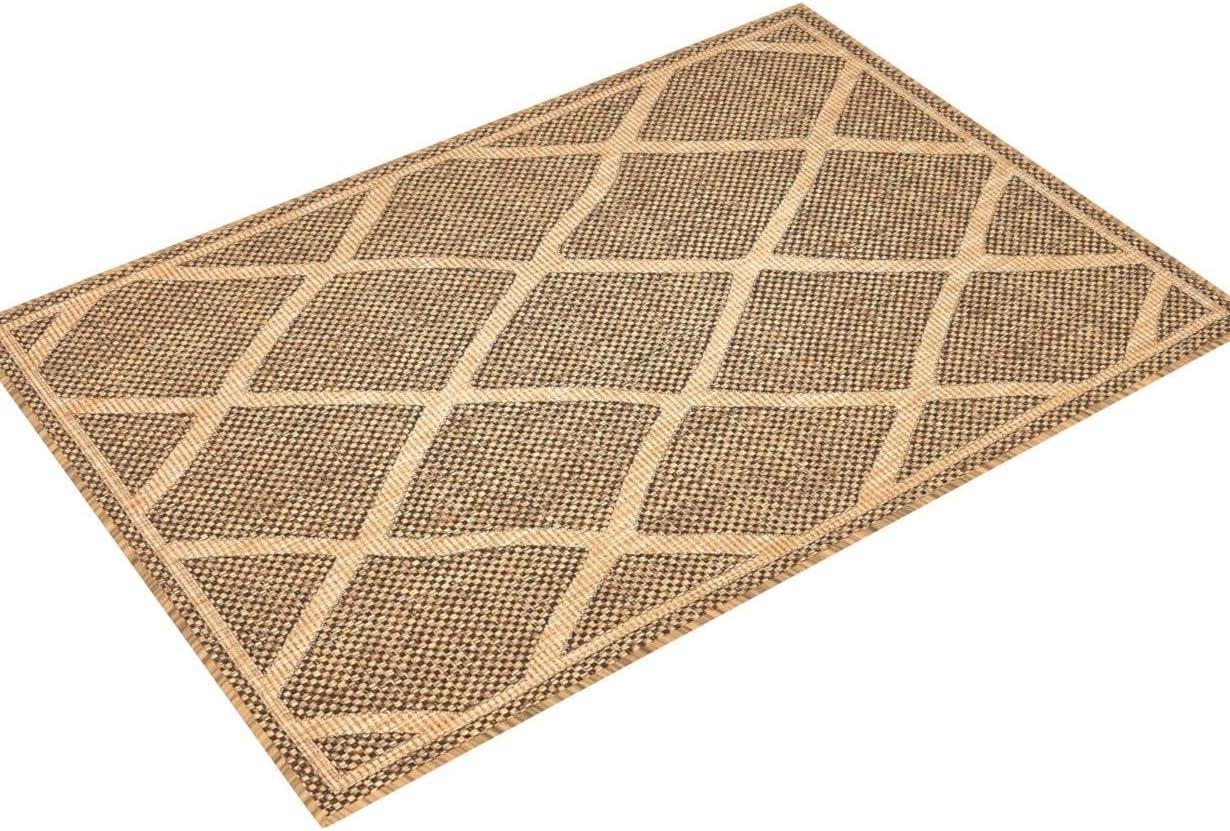 Unique Loom Outdoor Trellis Collection Area Rug - Diamonds (4' 1" x 6' 1" Rectangle Brown/Tan)